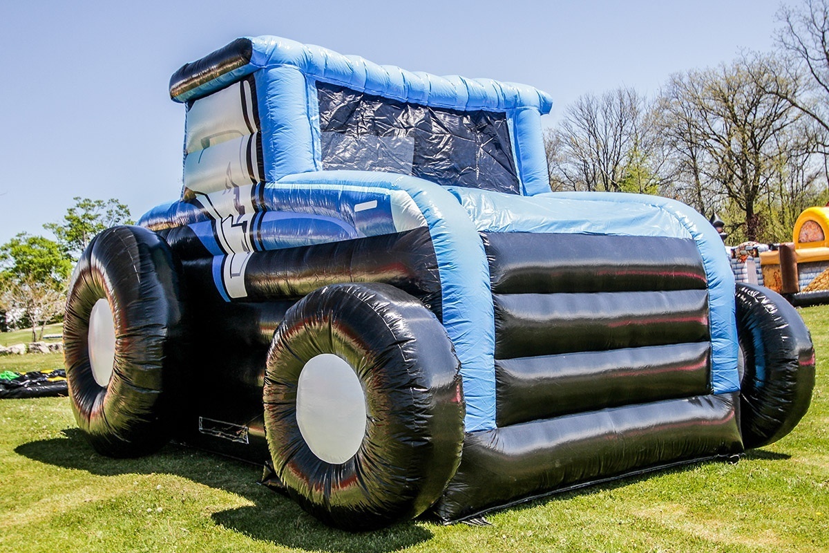 Bounce House Jumping Castle Inflatable Tractor Bouncer Inflatable Happy Jump Tractor Combo For Sale