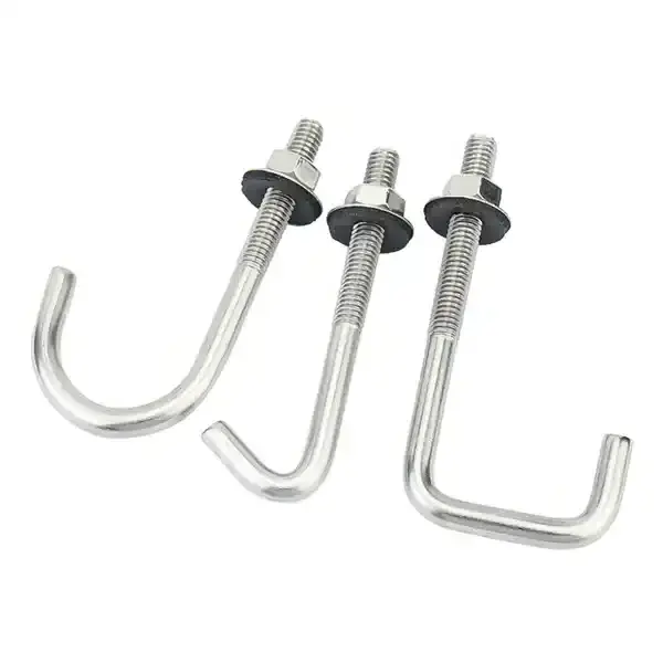 M16 Stainless Steel 304 J Roofing Hook Bolt With Hex Nut Rubber Washer J Right Angle Bolt