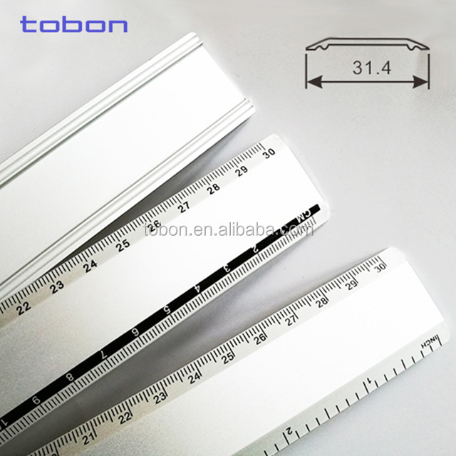 30cm Custom Measuring Flexible aluminum scale metal plastic ruler