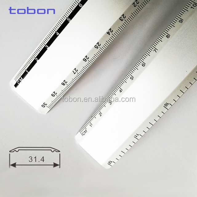 30cm Custom Measuring Flexible aluminum scale metal plastic ruler