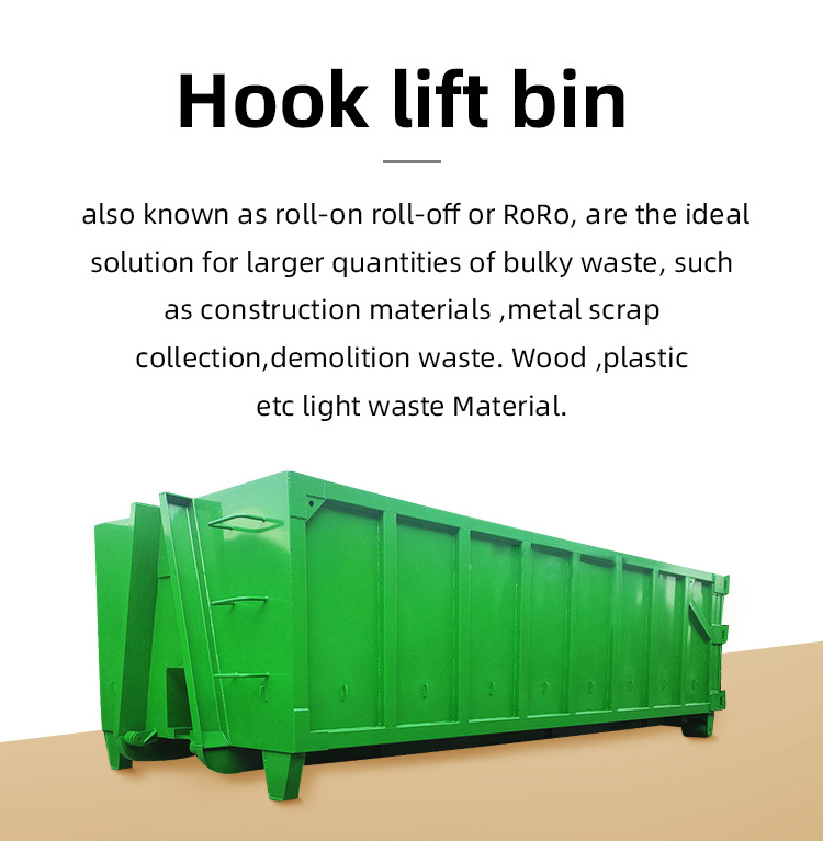 hook lift bin  in Waste management waste disposable refuse container and  customized roll off dumpster hook lift container