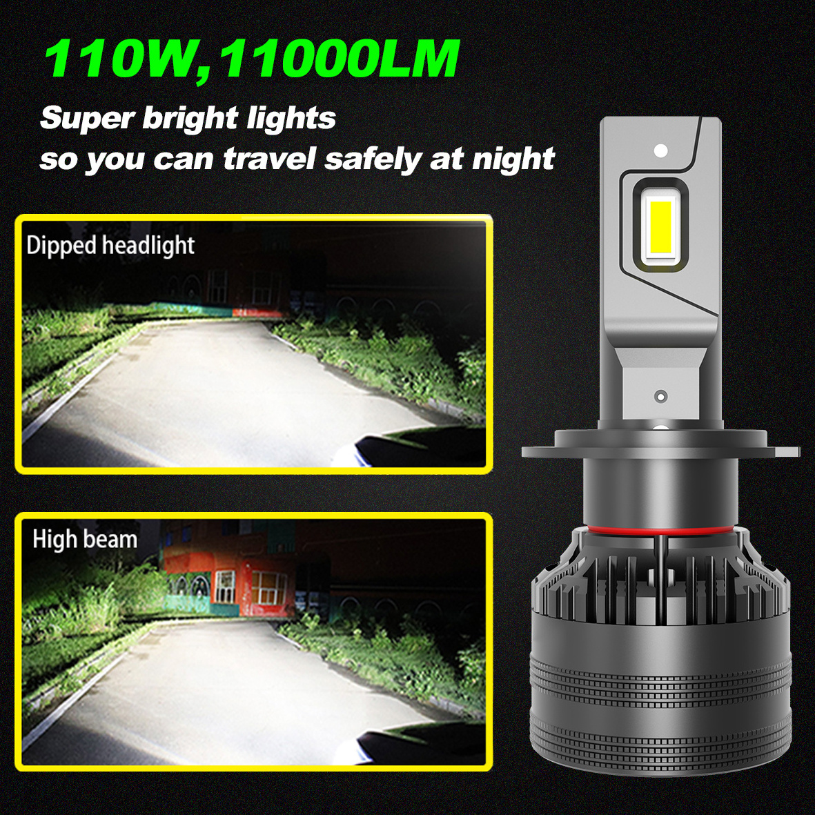 high power Car Accessories Headlight Kits Auto Car 11000 lumen 9006 H4 Super Bright tobys H4 Led Headlight Bulb H11