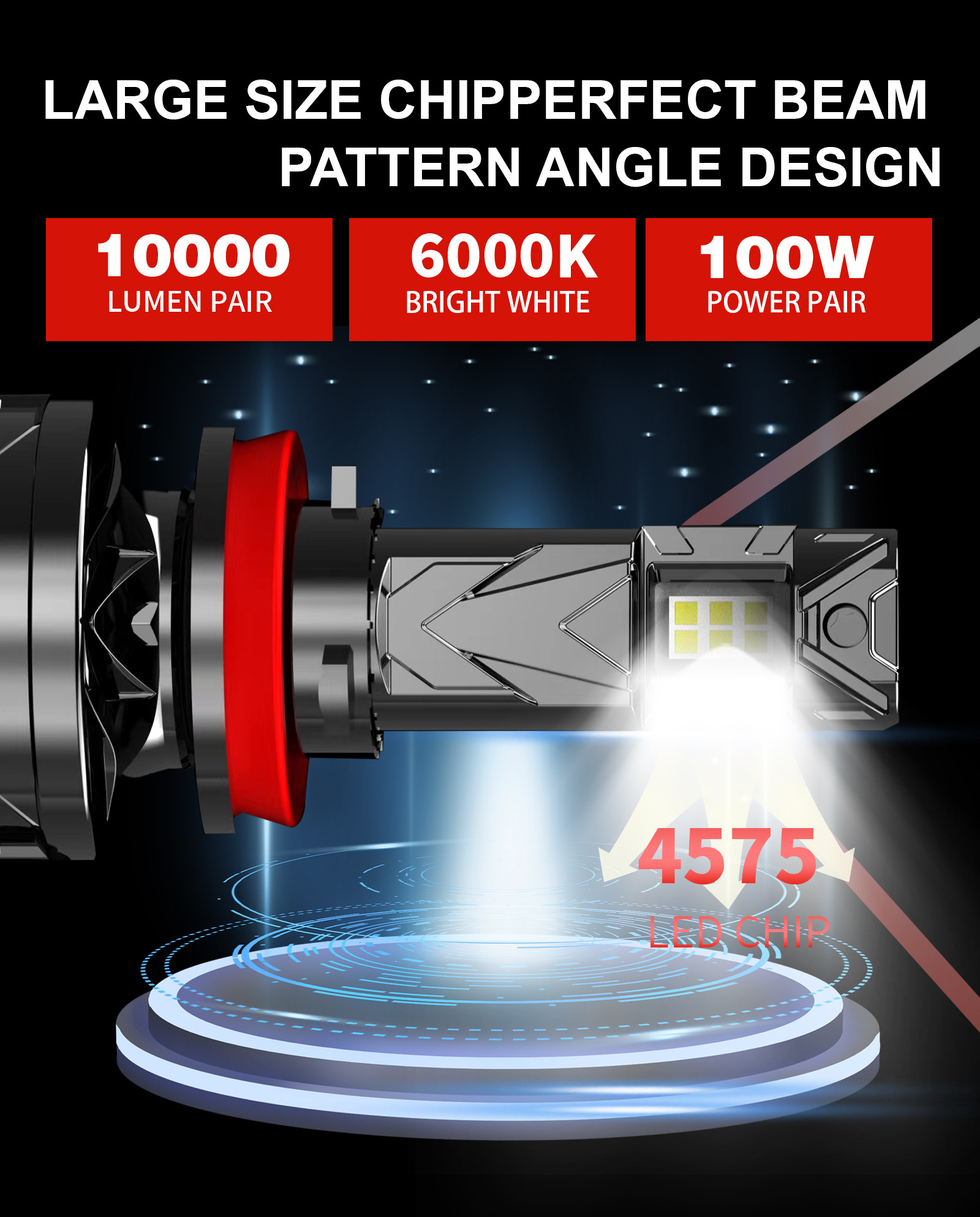 Tobys spot goods H1 H7 H11 9005 9006 TY100 PRO 200w led car headlights bulb