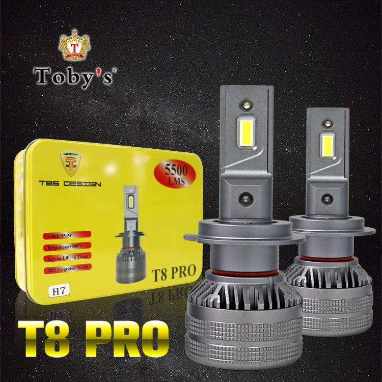 Car LED Headlight H4 Tobys Headlights Auto Lamp T 8 PRO 5500 H1 9005 Projector Bulb Hot Sale