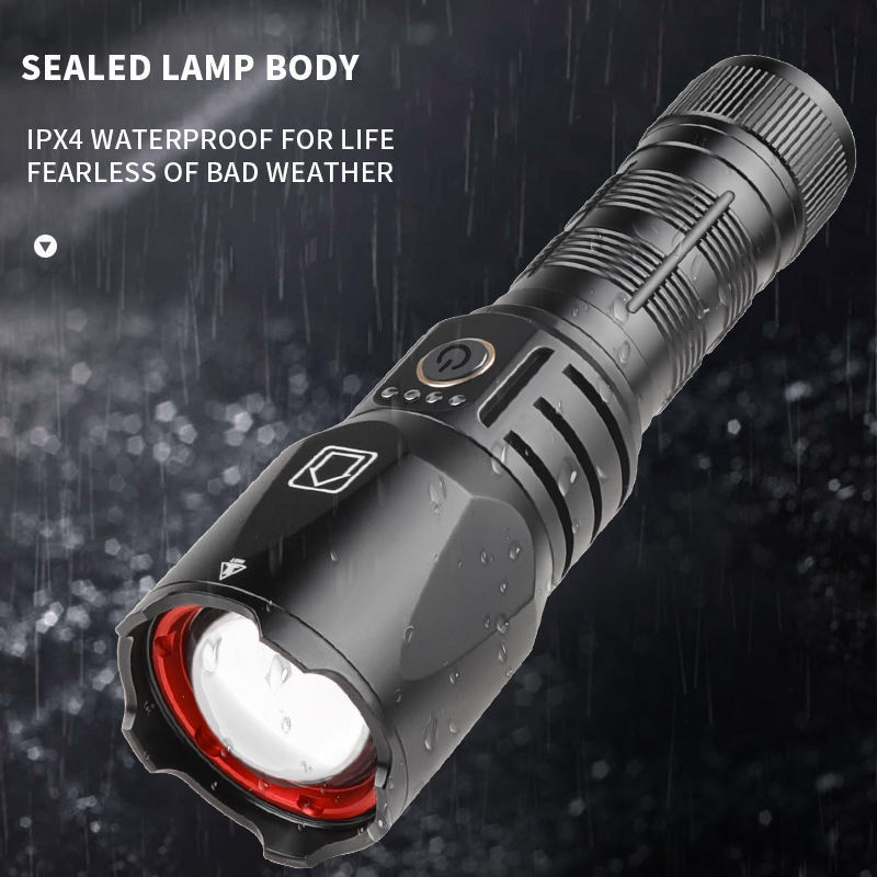 High Power LED Flashlight 10000 lumen with 30W Wick and XHP160 Lighting Distance 1500M Waterproof Tactical Led 18650 Flashlight