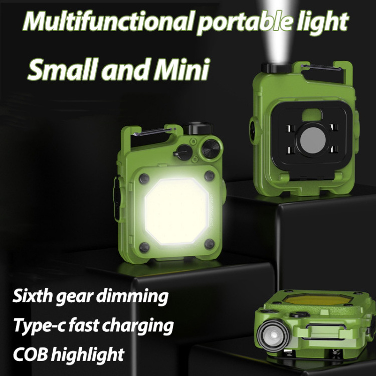 Portable Mini LED Working Light USB Rechargeable Keychain Flashlight Strong Magnetic Emergency Repair Work lamp