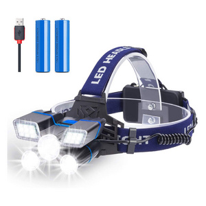 Super Bright 18650 USB Rechargeable LED Headlamp Zoom Work Light Hard Hat Light for Camping Hiking Outdoors Head Torch