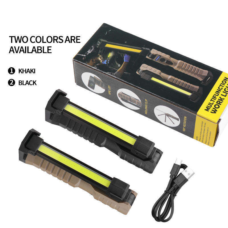 Work Light Mechanic Flashlight with Magnetic Base 8 Modes Rechargeable XPE+COB LED Working Flashlight Car Repair Grill Emergency