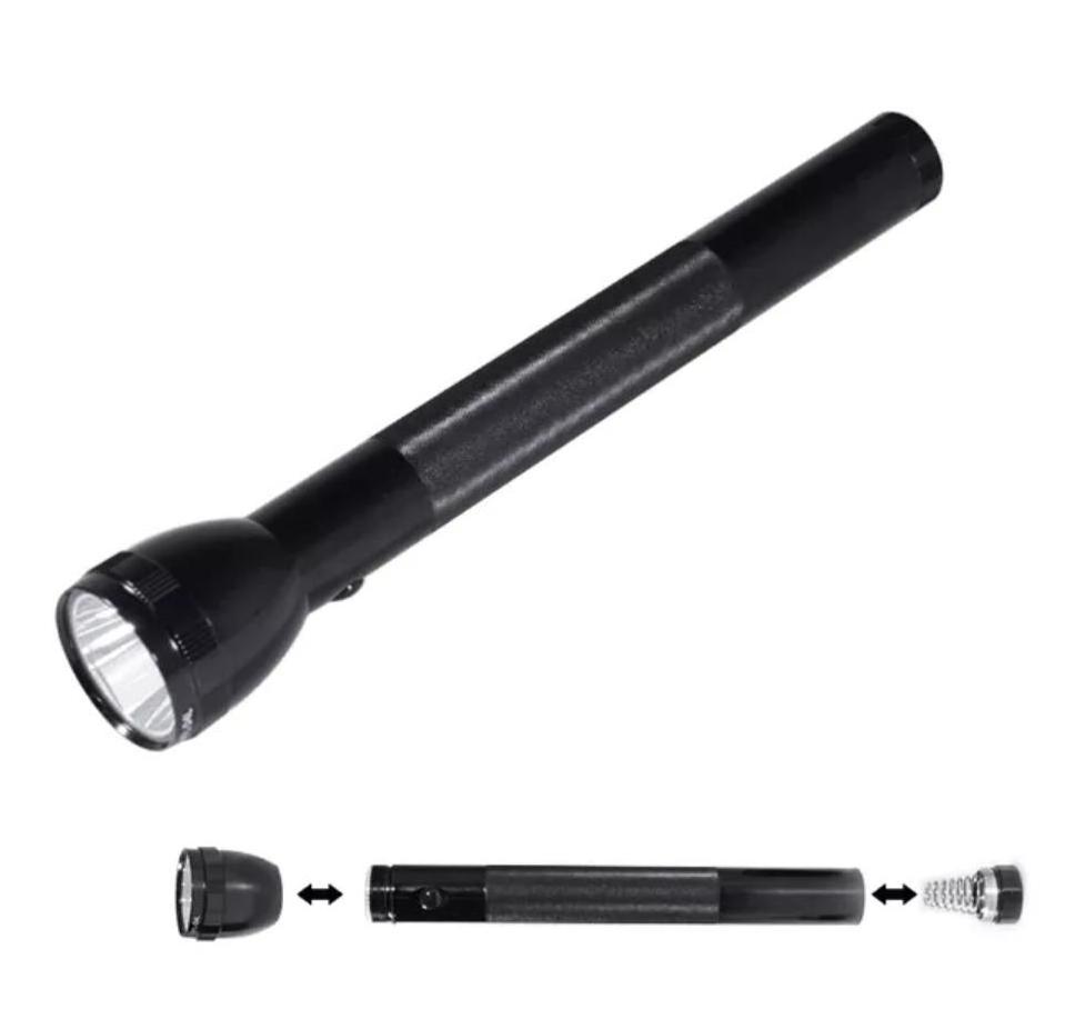 Dry Battery Emergency Flashlight Waterproof 3W Heavy-Duty Black 4-D Cell Rechargeable led Torch