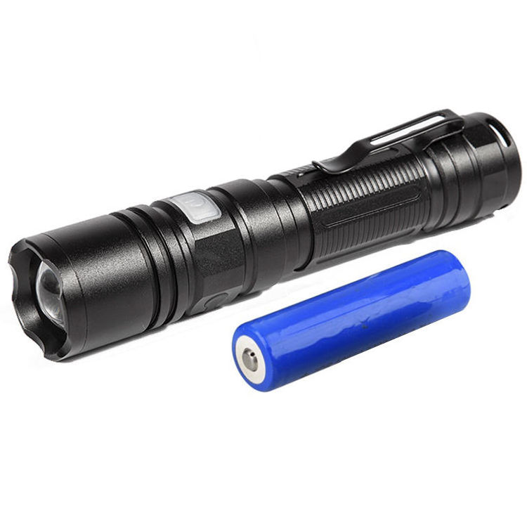 Super Bright Smart rechargeable T6 800lumens aluminum 10w  LED Flashlight with Pocket Clip Zoomable Torch