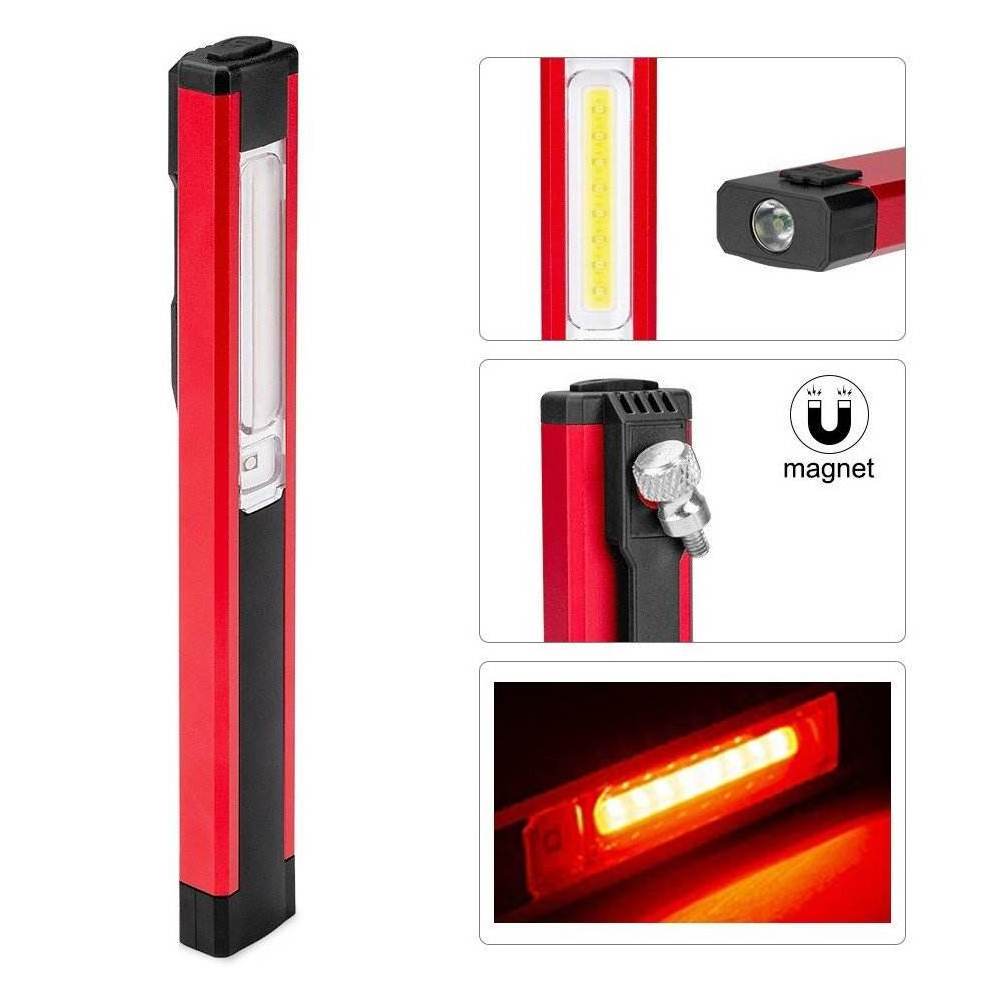 Rechargeable Inspection Emergency COB Pen light with clip inspection Torch LED Magnetic work light