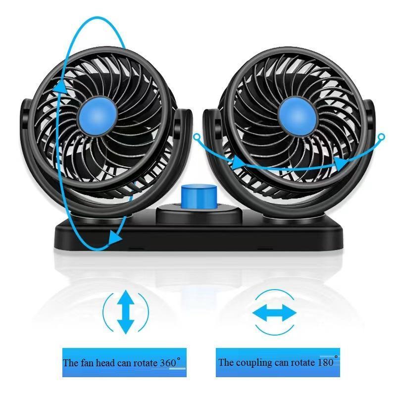 Toby's ONE Switch Portable Multifunction Home Mini Air Fan USB Powered Car Vehicle Cooling Summer Fan 3 speed LED Car Fan