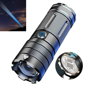 Powerful 10000 Lumens long range white Flashlight Waterproof Zoom Torch Light Rechargeable LED Lazer Flashlight