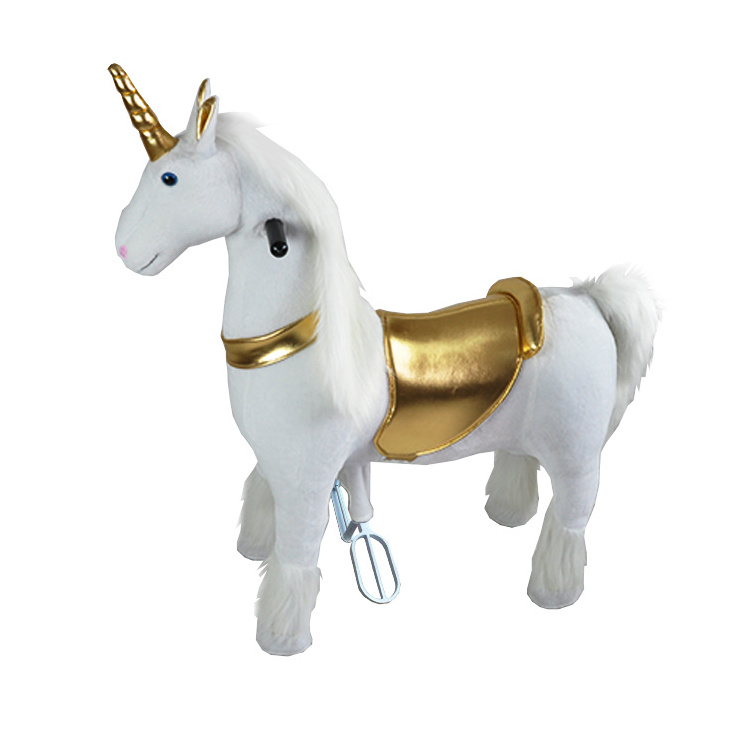 for children mechanical horse plush unicorn toy riding horse