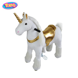 Unicorn mechanical drive horse ride on toy /pony Walking riding toy free of power charging