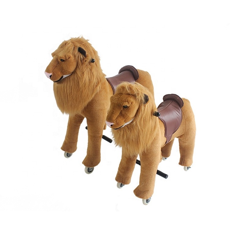 The Last Day's Special Offer Plush Lion Kids Ride On Toys With Rubber Wheels Adult Ride On Toys