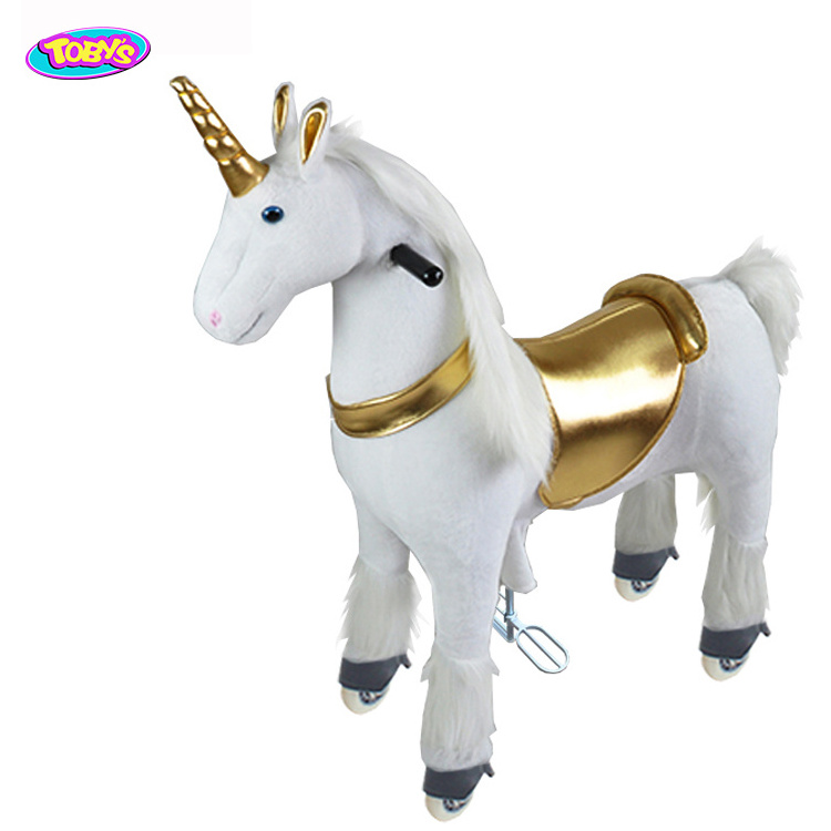 for children mechanical horse plush unicorn toy riding horse