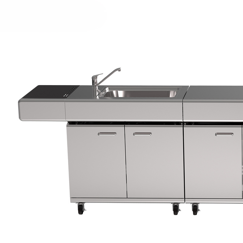 Commercial Outdoor Grill Stainless Steel Cabinet Wood Fired Outdoor Kitchen Bbq Grill