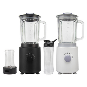 2 in 1 Plastic Housing Multipurpose Fruit Juice Smoothie Mixer 1.5L Glass Container Table Blender for Kitchen