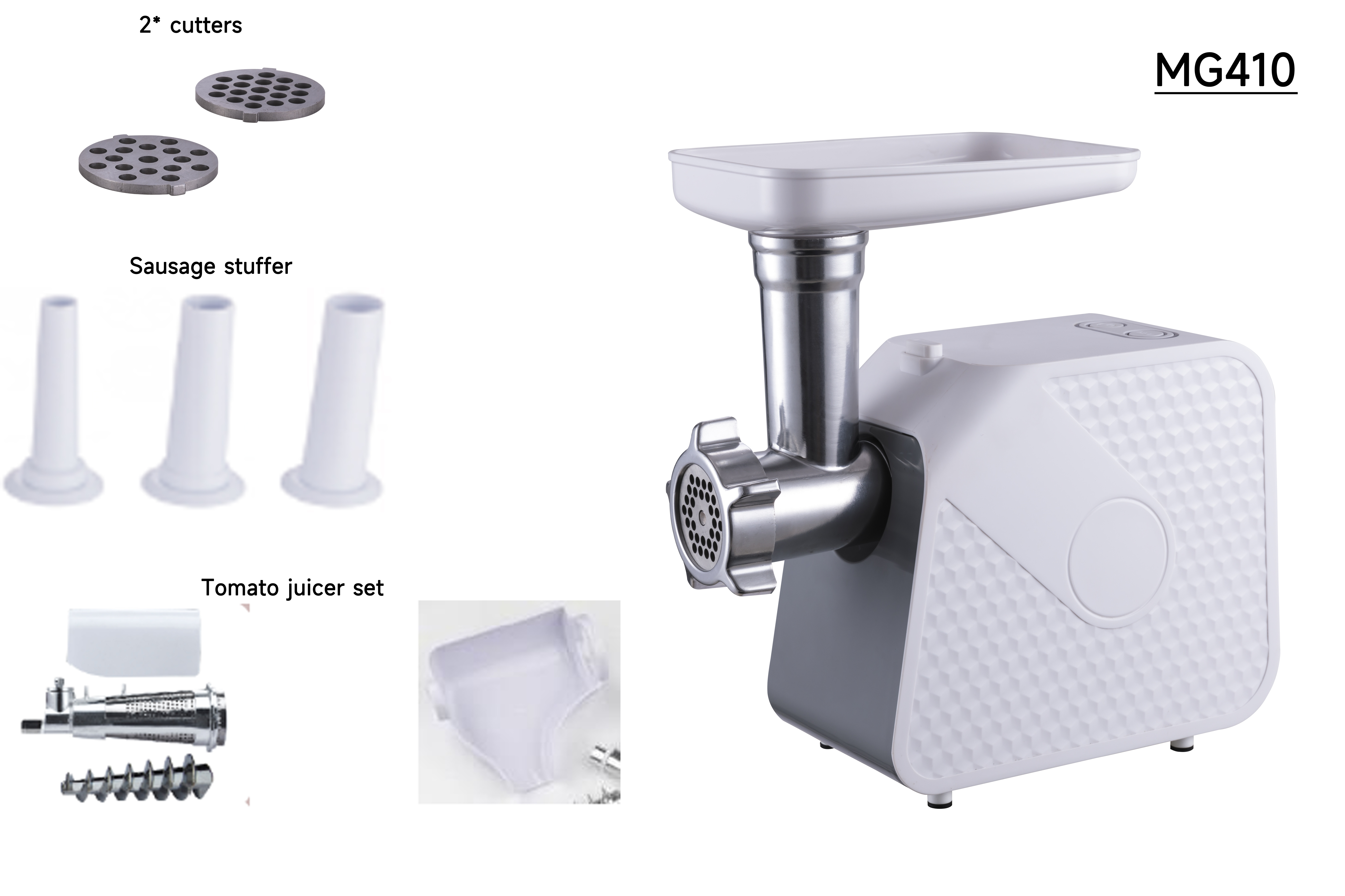 RTS Wholesale Household Meat Grinder Machine Electric Meat Chopper with Tomato Juicer & Sausage Maker