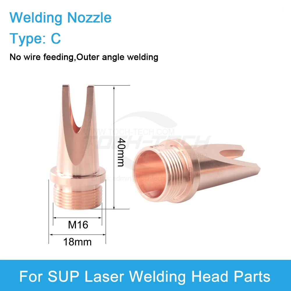 Tochtech SUP Laser Welding Nozzle Thread M10 M16 Hand-held Copper Welding Nozzles for Fiber Laser Welding Machine