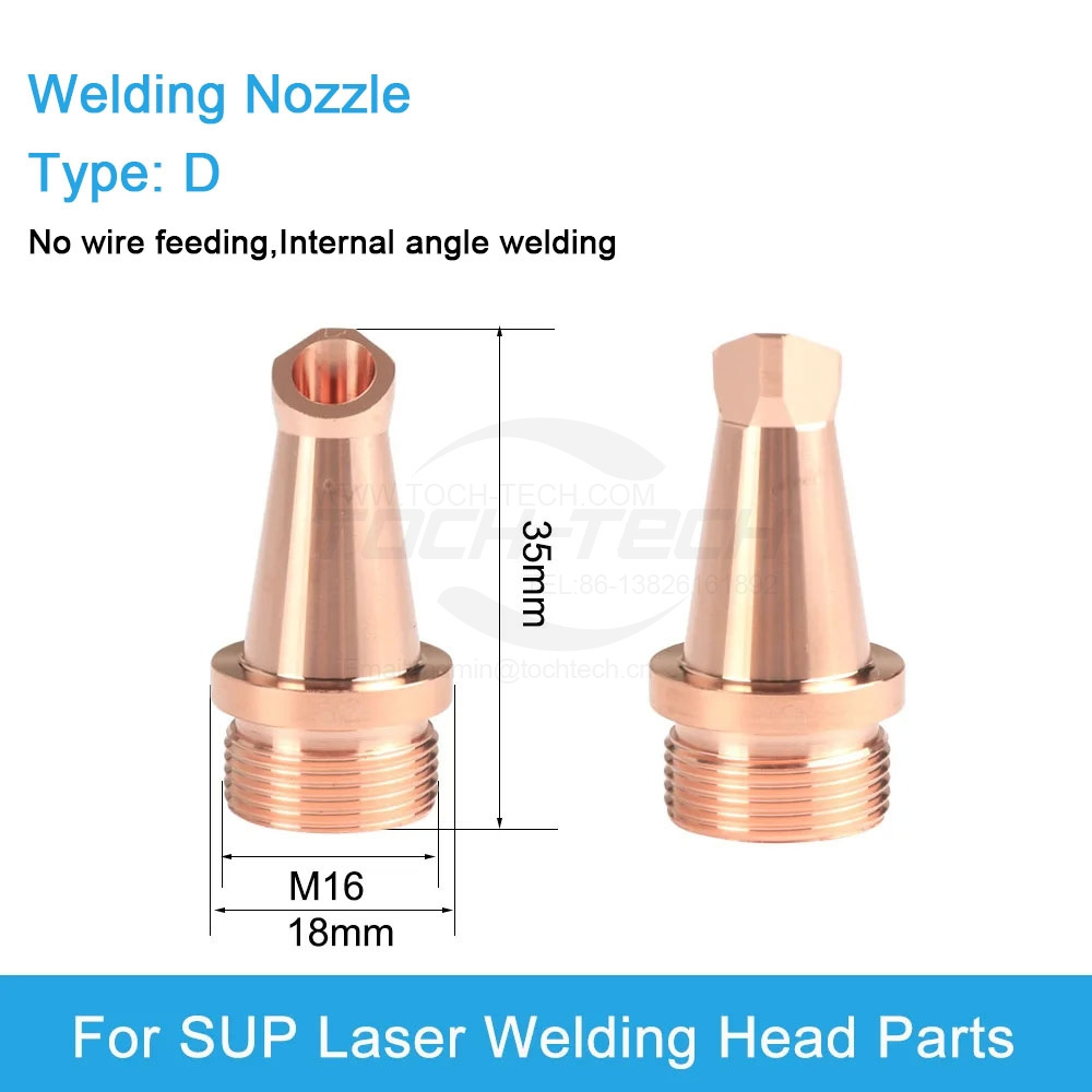 Tochtech SUP Laser Welding Nozzle Thread M10 M16 Hand-held Copper Welding Nozzles for Fiber Laser Welding Machine