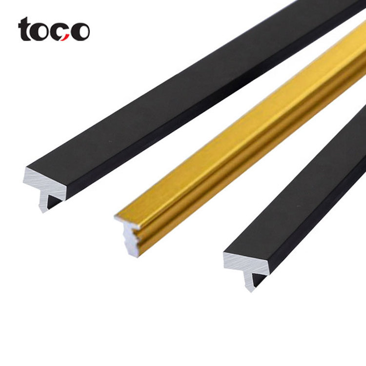 TOCO Tile Profile T Shaped Edging Trim Modern Style Decorative Strip Stainless Steel Tile Trim For Wall