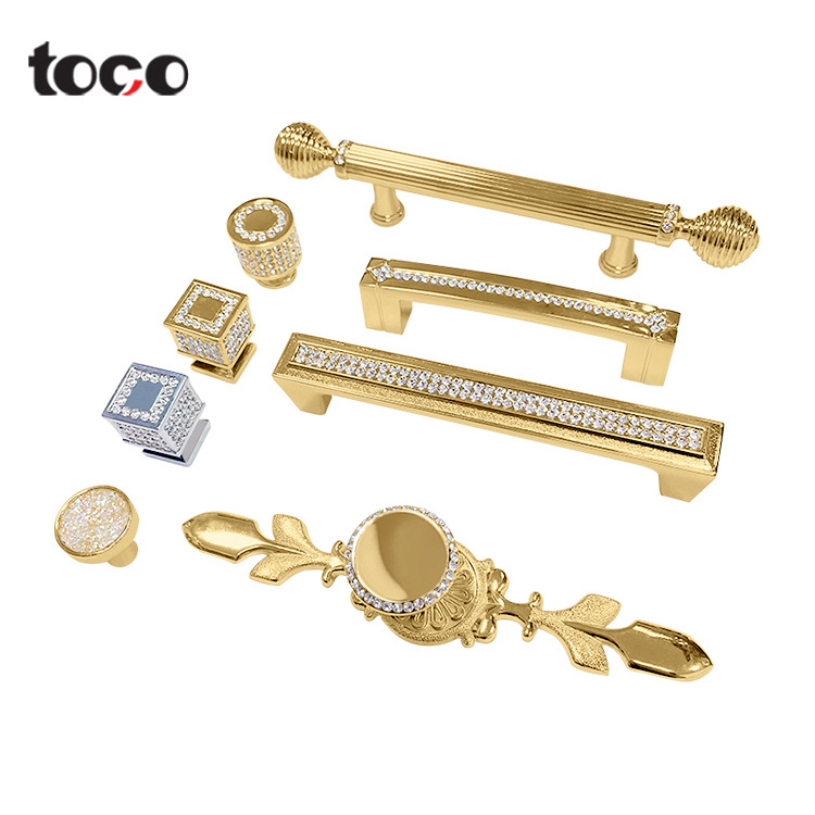 Toco Diamond shape crystal double side door knobcabinet wardrobe handle drawer pull handle furniture handles and knobs