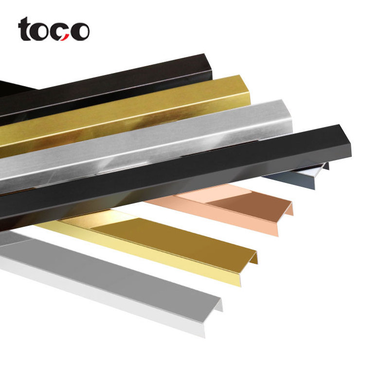 toco  Red Copper Decorative Metal Wall Brass Strip U Shape Curved Tile Trim Stainless Steel Inlay Ceiling Profile