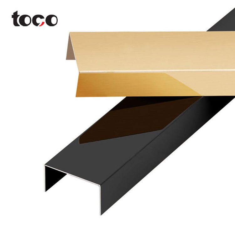 toco  Red Copper Decorative Metal Wall Brass Strip U Shape Curved Tile Trim Stainless Steel Inlay Ceiling Profile