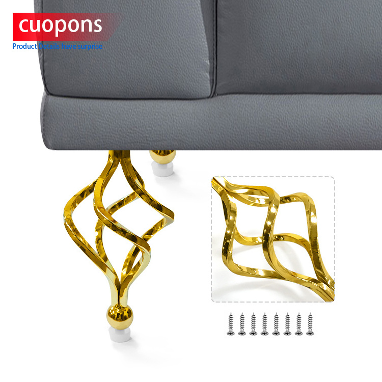 Toco New Model Sofa Classic Aluminum Alloy Legs Electroplating Sofa Legs Y Shape Long Silver For Office Furniture