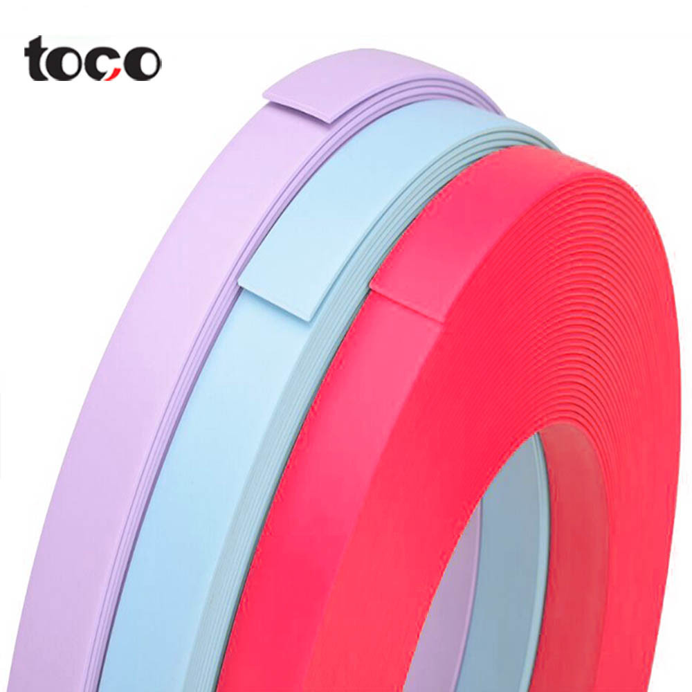 Toco Wood Grain Metallic Particle Board Plastic Decorative Flexible Melamine Pvc Edge Bending Tape Extrusion  Trim Profile