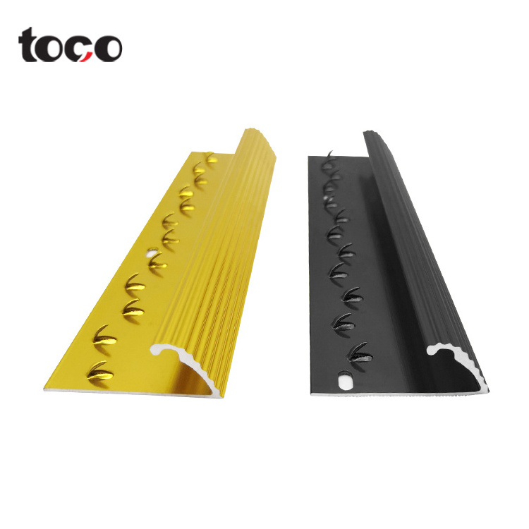 Toco Carpet Edge Strip Trim Fabric Aluminum Siding Straight Edge Carpet Edging Cover For Doorways Profile Door Bar Trim Profile