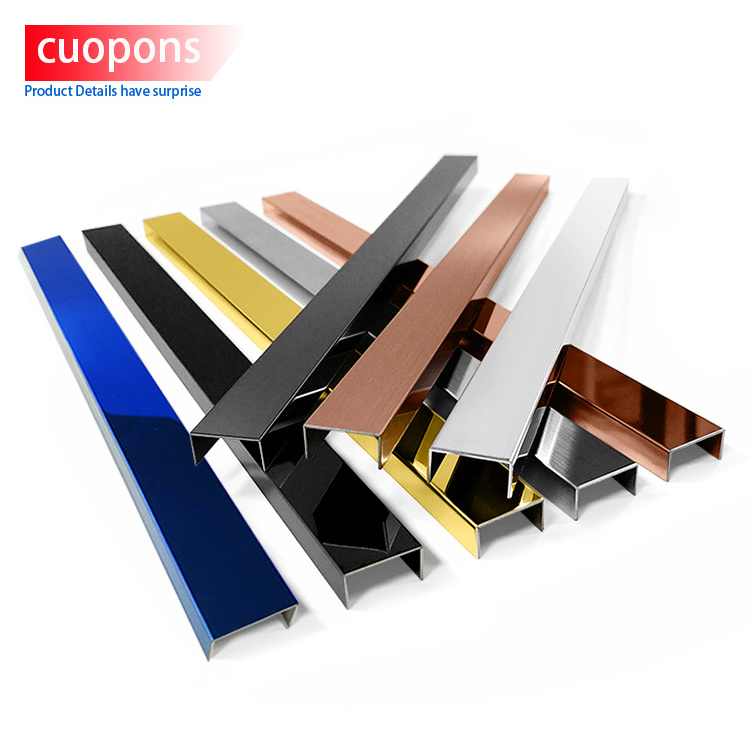 Toco Stainless Steel Home Aluminum Ceramic Decorative Gold Tile Profile Trims Aluminum Floor Edging Trims Decorative Thresholds