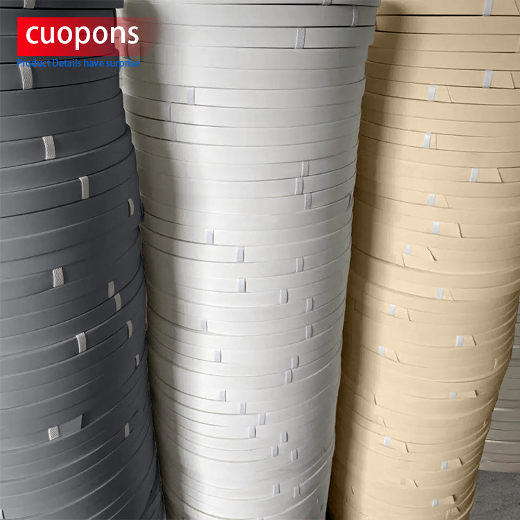 Factory Supply Banding Strip Edge Pvc 0.4mm 0.45mm 1mm 2mm 3mm Solid Color Woodgrain Abs Acrylic Pvc Edge Banding