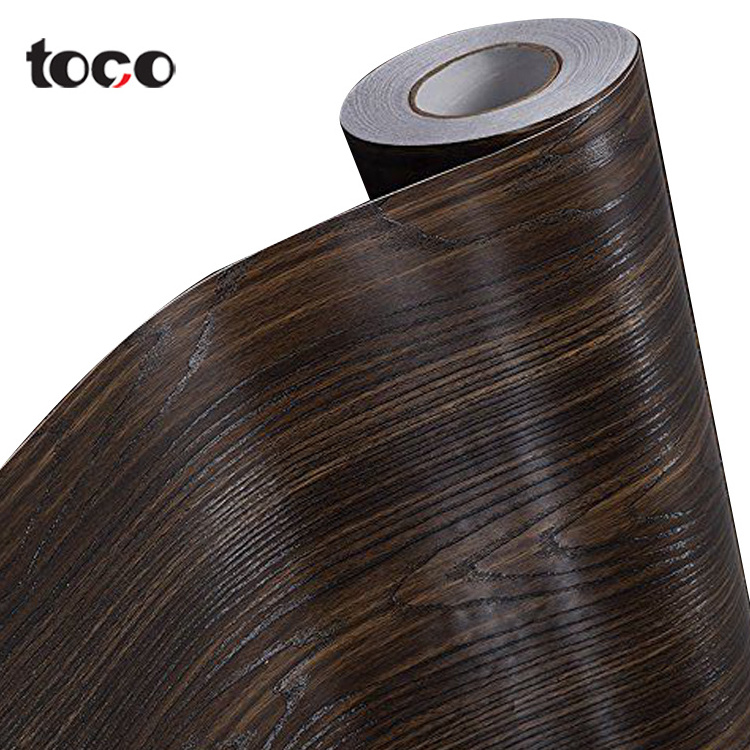 Texture Laminate Kitchen Cabinet Wrap Self Adhesive Wallpaper Wall Paper Furniture Sticker Vinyl Wood Grain PVC Film For Sale