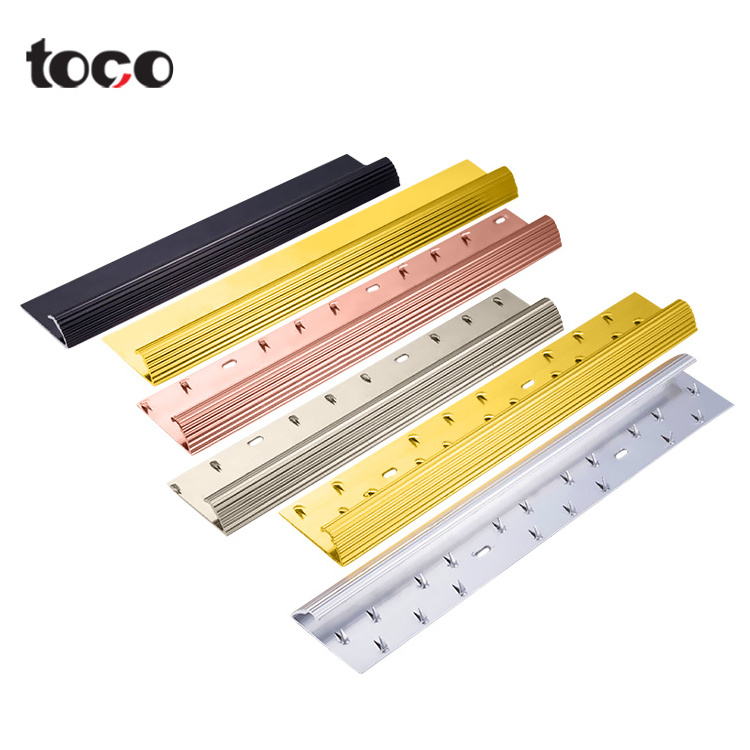 Toco Carpet Edge Strip Trim Fabric Aluminum Siding Straight Edge Carpet Edging Cover For Doorways Profile Door Bar Trim Profile