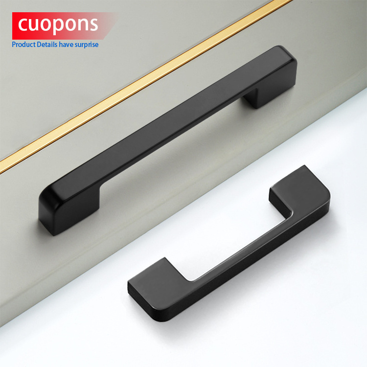 Toco Aluminum Alloy Hardware Door Edge Pull Handles For Furniture Cupboards Drawers Long Handle Cabinet Pulls Bedroom