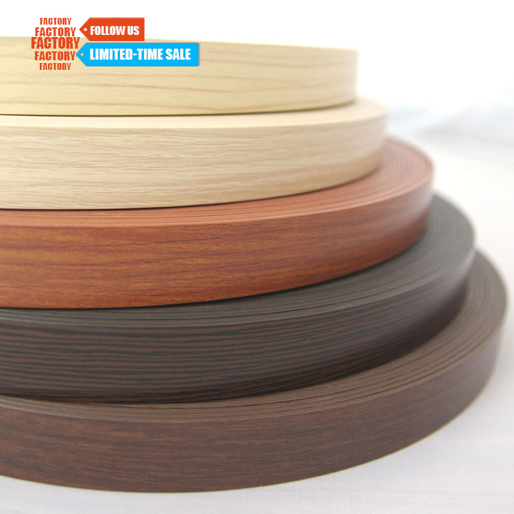 Toco Applying Bamboo Veneer Brushed Aluminum Black Birch Color Laminate Pvc Bicolor Abinet Edge Banding Material Tapes