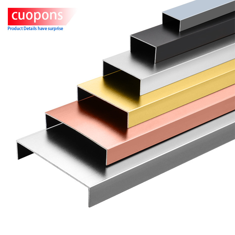 Toco Alunimun Floor U Channel Edge Reducer Trims Decorative Thresholds Side Corner Strip For Tiles Aluminum Edge Trim