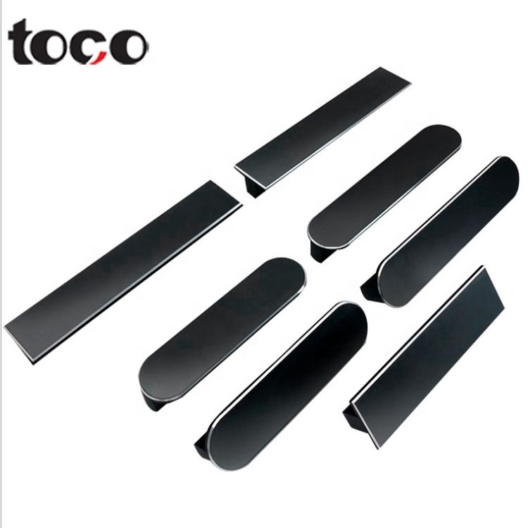 Toco Factory Exclusive Hardware Fashion Shake Handshandle Flat Black Cabinet Flush Aluminum Pulls Handles Roses Exterior Door