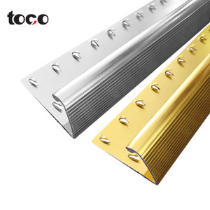 Toco Carpet Edge Strip Trim Fabric Aluminum Siding Straight Edge Carpet Edging Cover For Doorways Profile Door Bar Trim Profile