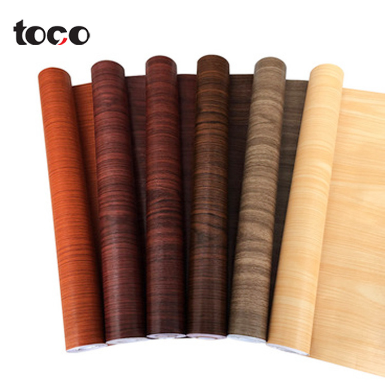 Texture Laminate Kitchen Cabinet Wrap Self Adhesive Wallpaper Wall Paper Furniture Sticker Vinyl Wood Grain PVC Film For Sale