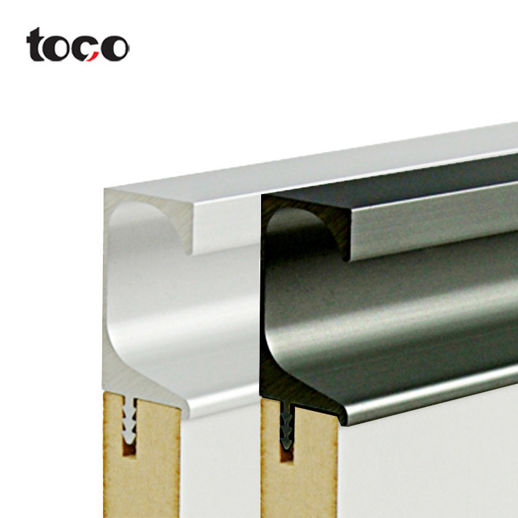 Toco Aluminum Alloy Golden Hidden Drawer Edge Long Profile Cabinet G shape Covert Handles For Kitchen Cabinets Knobs