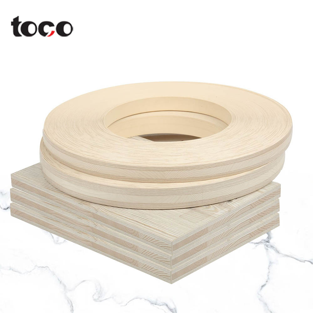 Toco Applying Bamboo Veneer Brushed Aluminum Black Birch Color Laminate Pvc Bicolor Abinet Edge Banding Material Tapes