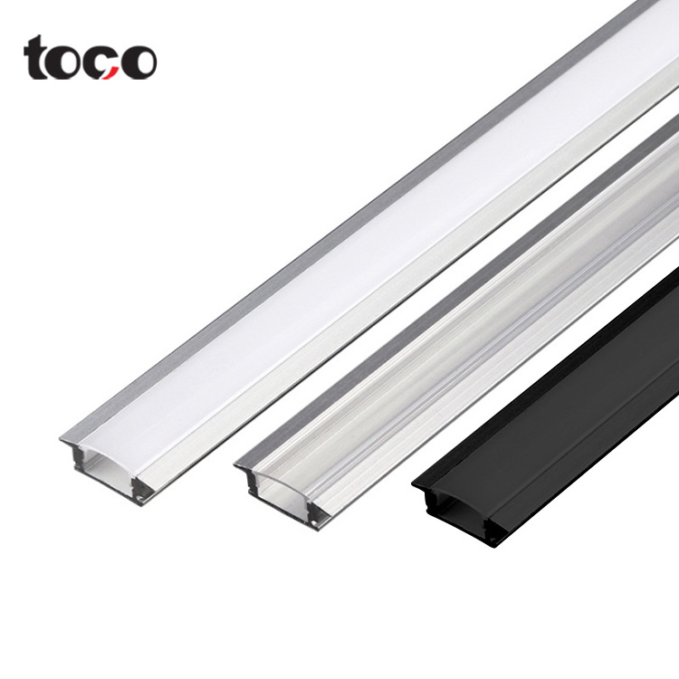 Toco Black White Round Square High Quality Surface Mounted Trimless U Shape Recessed Led Aluminum Profile Lights