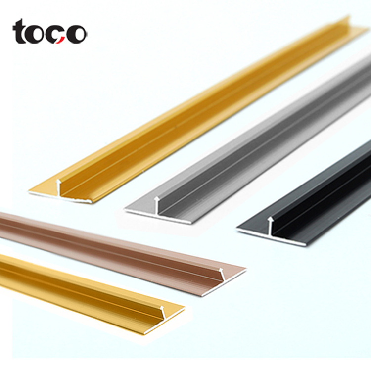 Toco Trim Strip T Shape Thin Stainless Steel Tile Accessories T Shape Tile Trim 304 Ceramic Tile Profiles