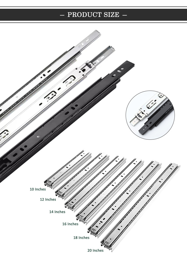 Toco Telescopic Channel Drawer Slides Bottom Mounted Ball Bearing Drawer Slide For Cabinet heavy duty