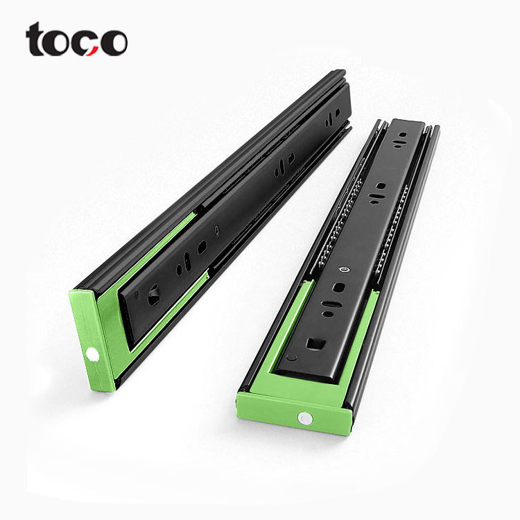 Toco Heavy Duty Push Lock High Temperature-resistant Rolled Steel Ball Bearing Telescopic Channel Drawer Slide