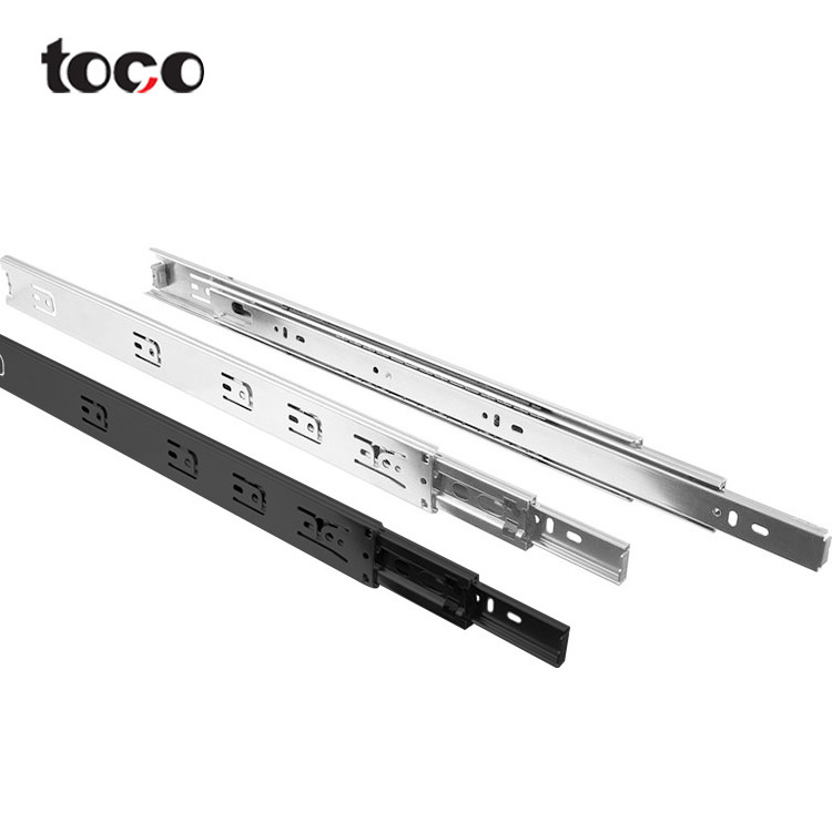 Toco Heavy Duty Push Lock High Temperature-resistant Rolled Steel Ball Bearing Telescopic Channel Drawer Slide